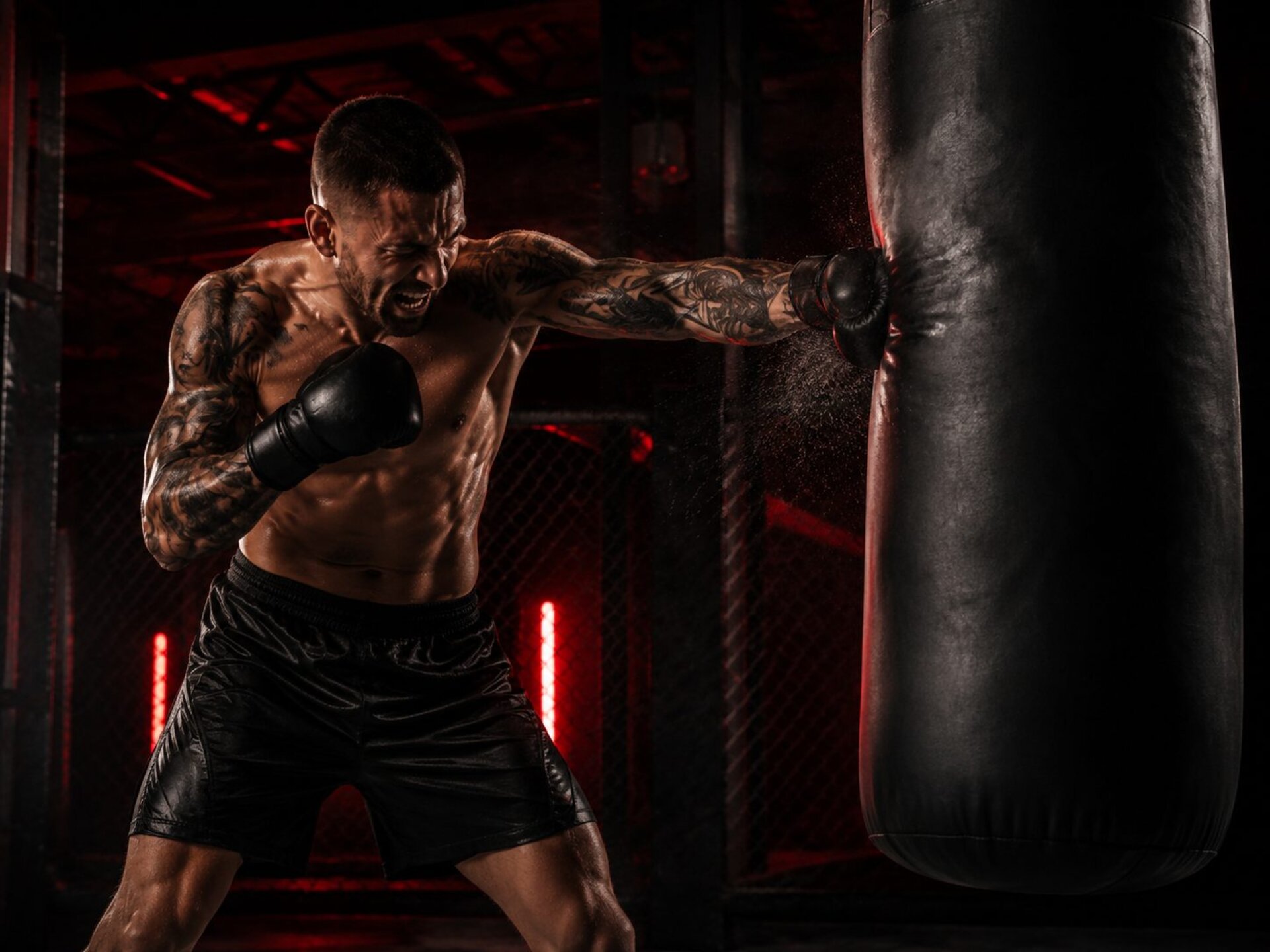 Boxtraining am Sandsack