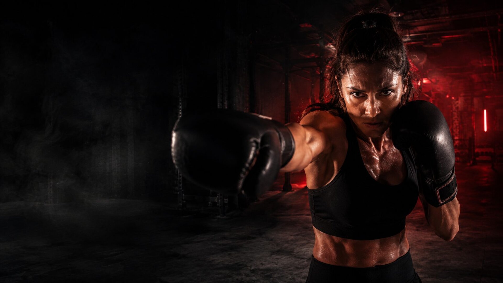 Boxerin beim Probetraining im MyFitness Ansbach